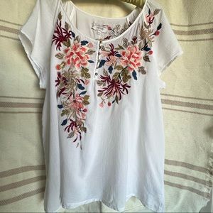 Johnny Was Embroidered Short Sleeve